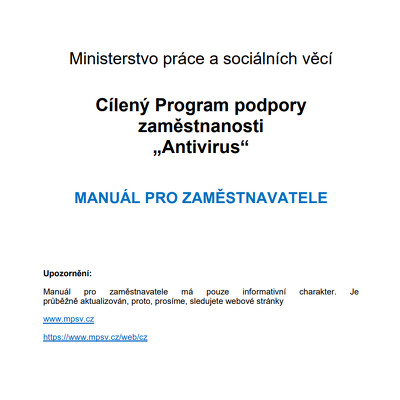 Zveřejněný manuál MPSV pro kurzarbeit (Antivirus) považuje AMSP ČR za skandální!