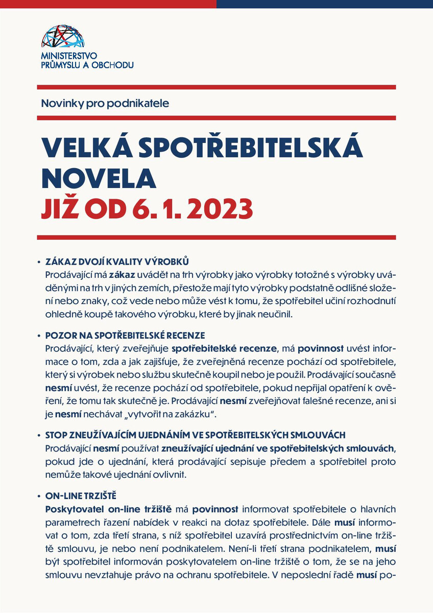 Velká spotřebitelská novela PODNIKATEL