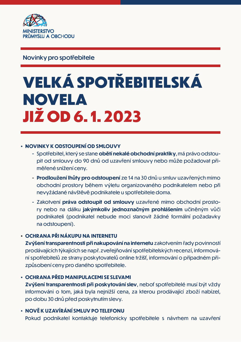 Velká spotřebitelská novela SPOTŘEBITEL